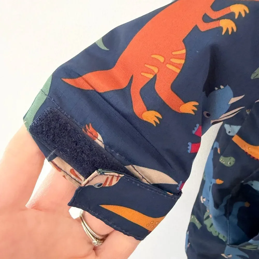 The Children's Place Navy Dino Puffer Jacket with Multicolor Dinosaurs